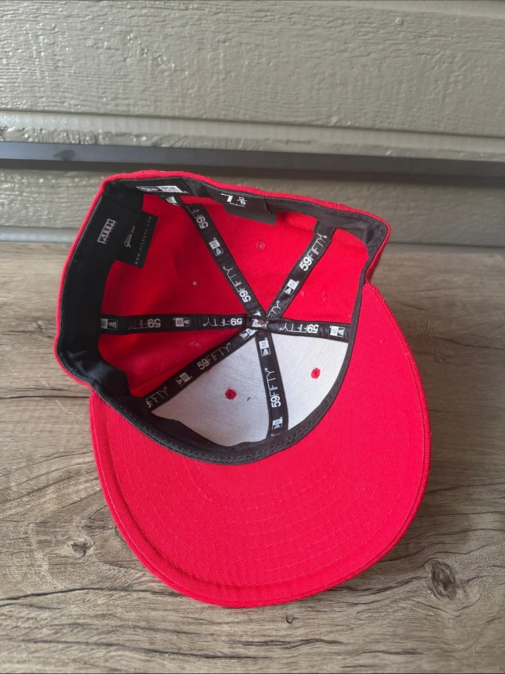 Kith x New Era Men’s Red Hat with White 'K' Logo size 7 5/8